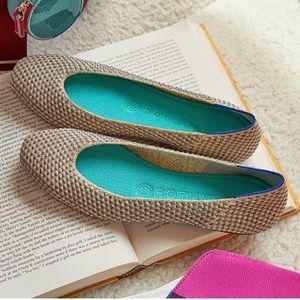 🆕ROTHY’S Limited Ed. Square Toe Metallic Multi Flat